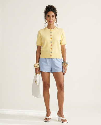 Vibrant Floral Button Knit Cardigan