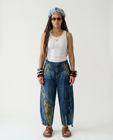 Daring Patchwork Camo Denim Jeans