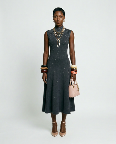 Elegant Sleeveless Sequined Maxi Dress