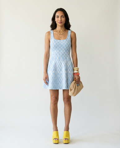 Radiant Knitted Pattern Mini Dress