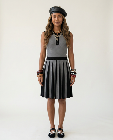 Elegant Slim Pleated Knit Dress