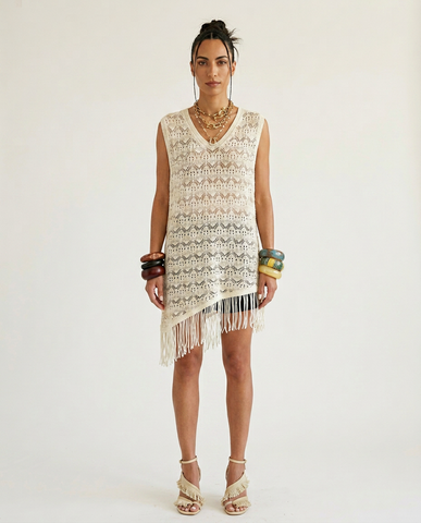 Free Spirit Hollow Crochet Mini Dress