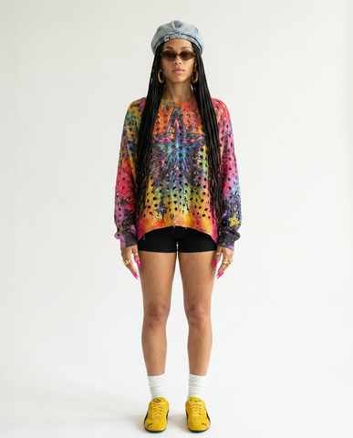 Vibrant Color Block Knit Tee