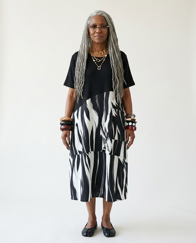Boundless Patchwork Ink Print Dress