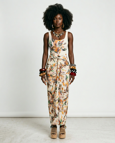 Wanderlust Printed Asymmetric Bikini Set