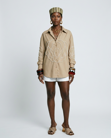 Radiant Pearl Embellished Blouse