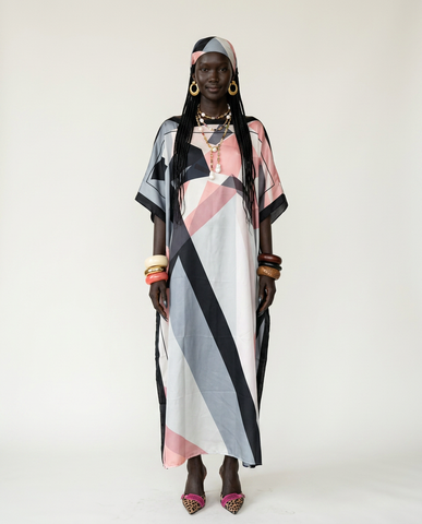 Vibrant Geometric Maxi Kaftan