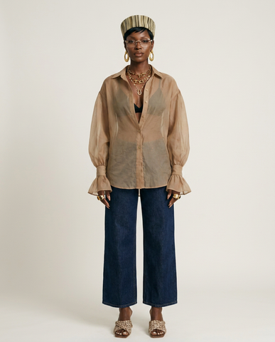 Sovereign Sheer Puff Sleeve Blouse