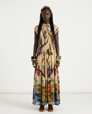 Wanderlust Printed Tiered Maxi Dress