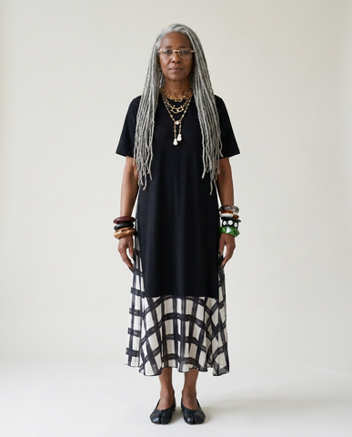 Grounded Plaid Cotton Maxi Dress