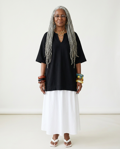 Grounded Contrast Splicing Maxi Dress