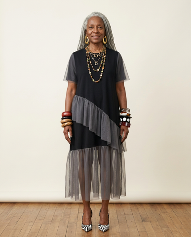 Unique Mesh Spliced Maxi Dress