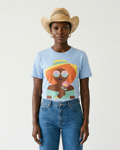 Radiant Retro Illustration Graphic T-Shirt