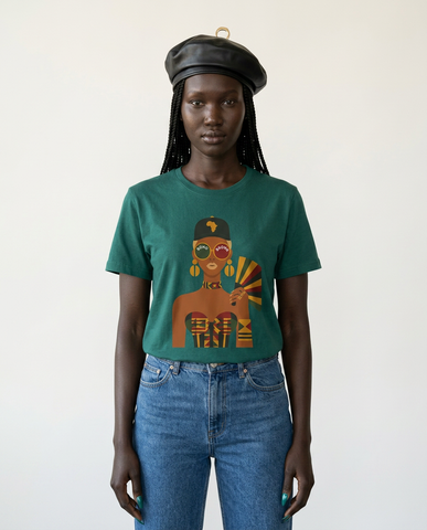 Confident Kente Pattern Graphic T-Shirt