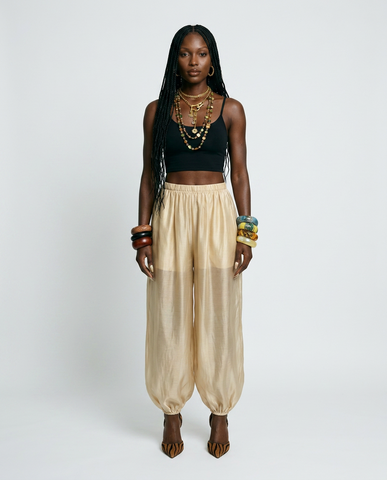 Radiant Loose Silk Trousers