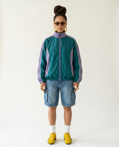 Vibrant Color-Blocked Windbreaker Jacket
