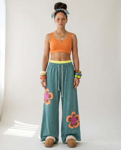 Spirited Applique Patchwork Pants