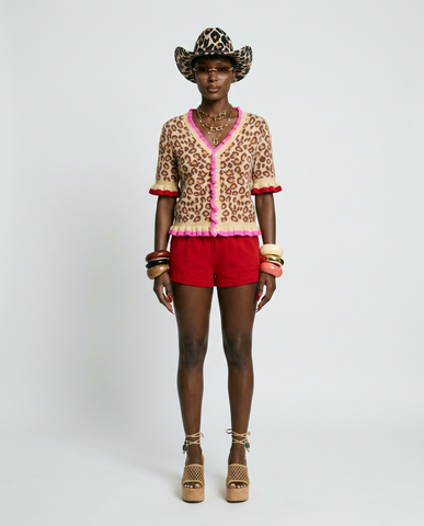 Fierce Leopard Ruffled Cardigan