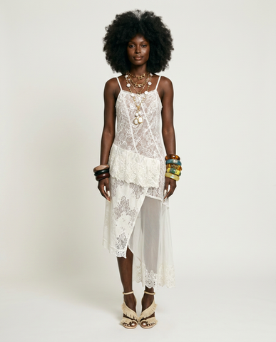 Ethereal Lace Mesh Maxi Dress