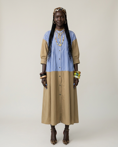 Sovereign Striped Cotton Maxi Dress