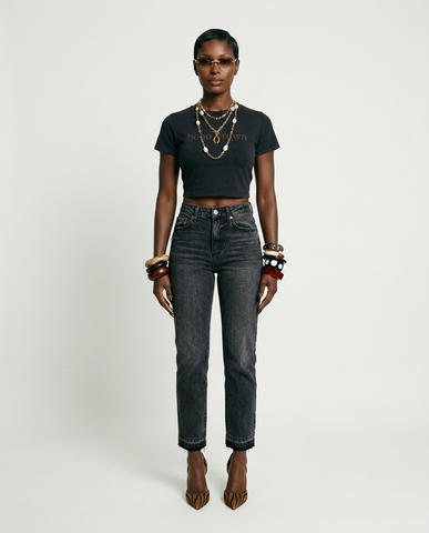 Confident Distressed Black Denim Jeans