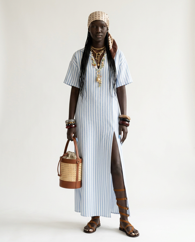 Wanderlust Striped Slit Maxi Dress