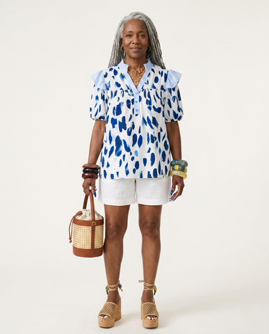 Free Spirit Printed Ruffled Blouse