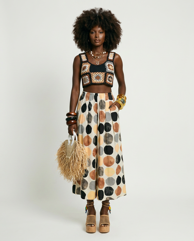 Free Spirit Dot Print Wide-Leg Pants