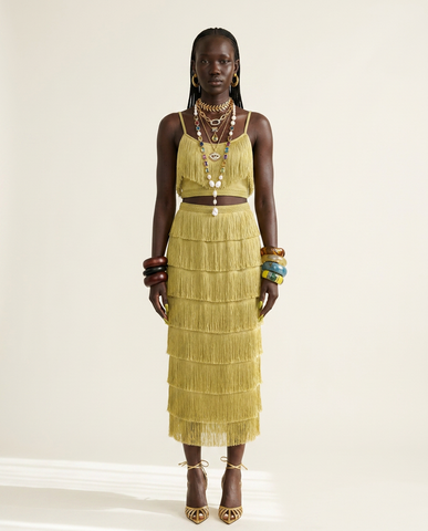 Wild Heart Tiered Tassel Maxi Skirt