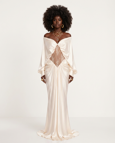 Elegant Lace Spliced Maxi Dress