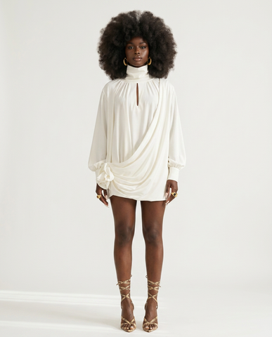 Radiant Draped Mini Dress