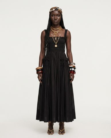 Sovereign Shirred Pleated Maxi Dress