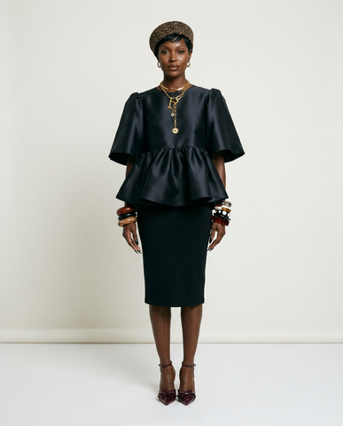 Elegant Ruffled Peplum Blouse