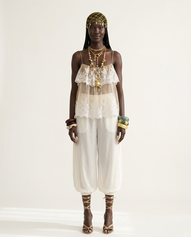 Ethereal Lace Ruffle Camisole