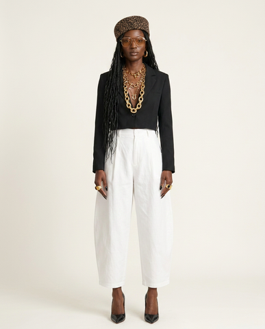 Grounded Pleated Harem Trousers