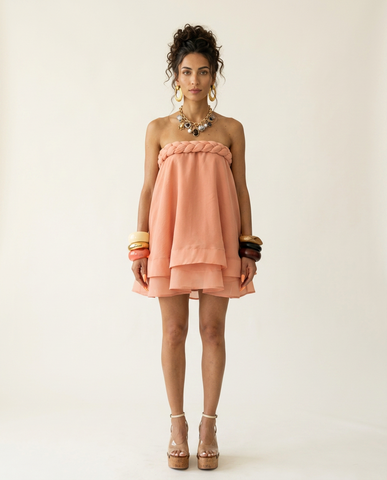 Divine Strapless Braided Mini Dress