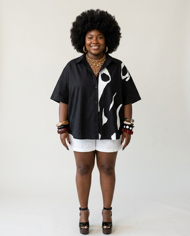 Audacious Printed Oversized Blouse