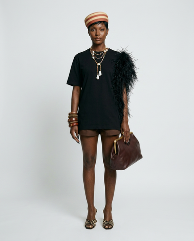 Audacious Feather Asymmetrical T-Shirt