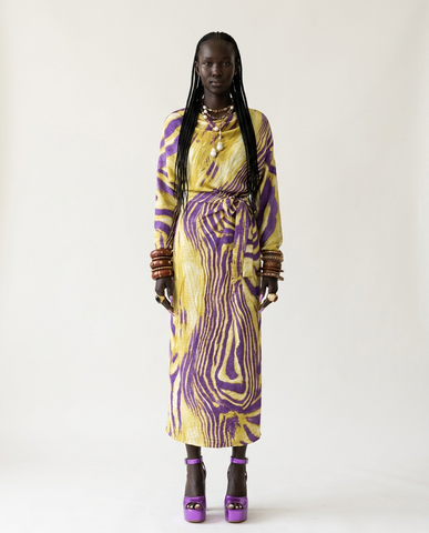 Vibrant Abstract Print Maxi Dress
