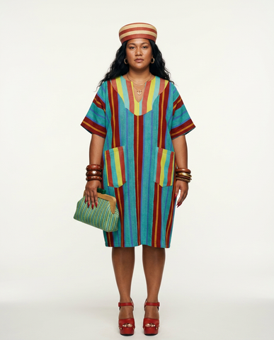 Ejeuwa Aso Oke Striped Midi Dress