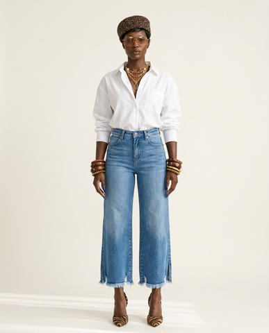 Free Spirit Frayed Wide Leg Jeans