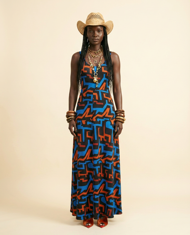 Elegant Silk Blend Maxi Dress