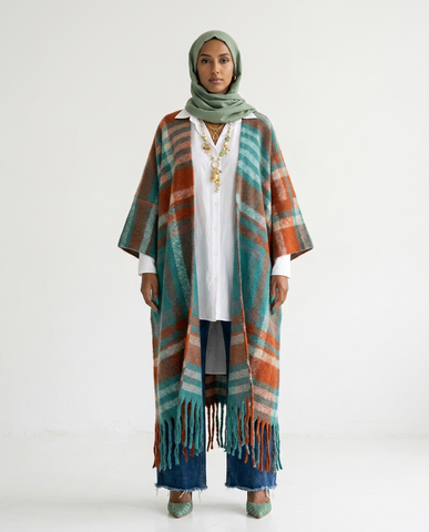 Wanderlust Plaid Fringed Kimono