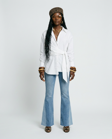 Confident Asymmetrical Wrap Blouse