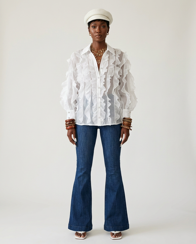 Elegant Ruffled Chiffon Blouse