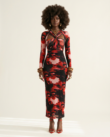 Fierce Tie Dye Bodycon Maxi Dress