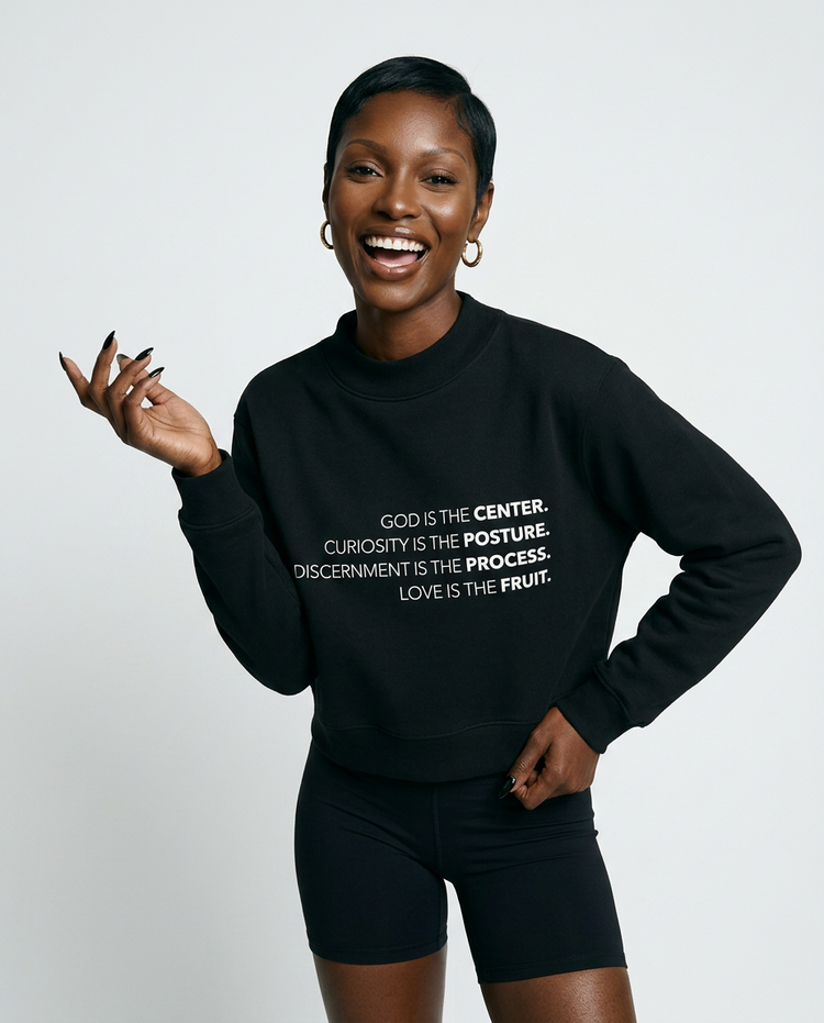 Grounded Oversized Mock-Neck Sweatshirt