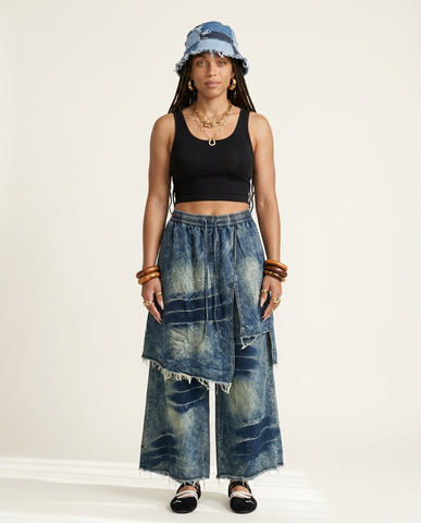 Unique Distressed Harem Denim Pants