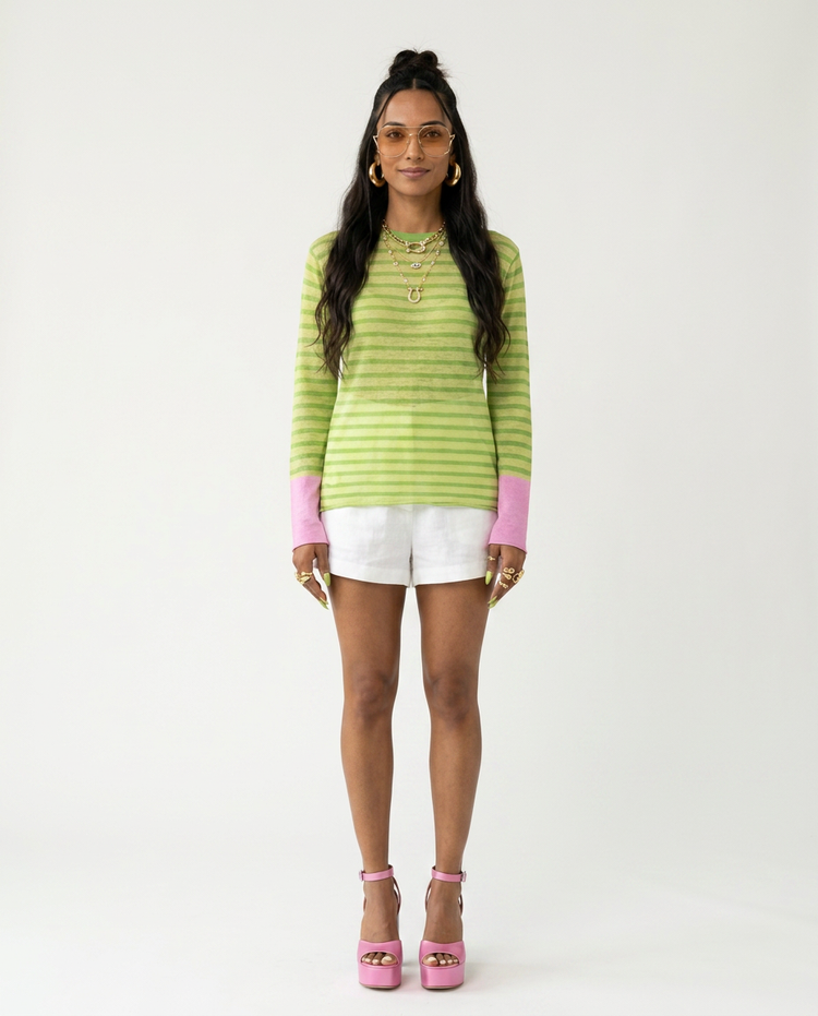 Dynamic Striped Loose Knitted Top