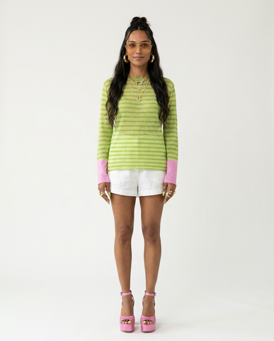 Dynamic Striped Loose Knitted Top